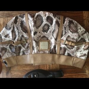 A faux snake skin miche Bianca bag